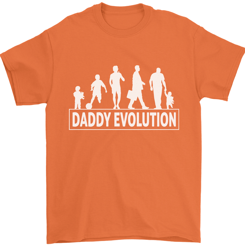 Daddy Evolution Fathers Day Mens T-Shirt Cotton Gildan Orange