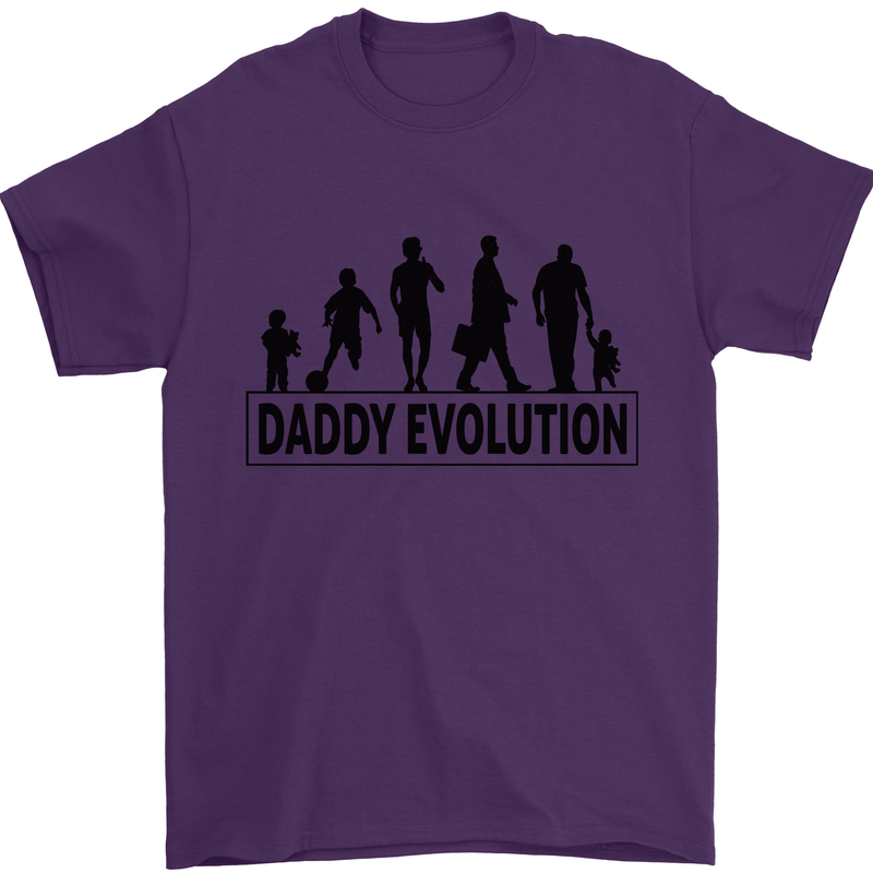 Daddy Evolution Fathers Day Mens T-Shirt Cotton Gildan Purple