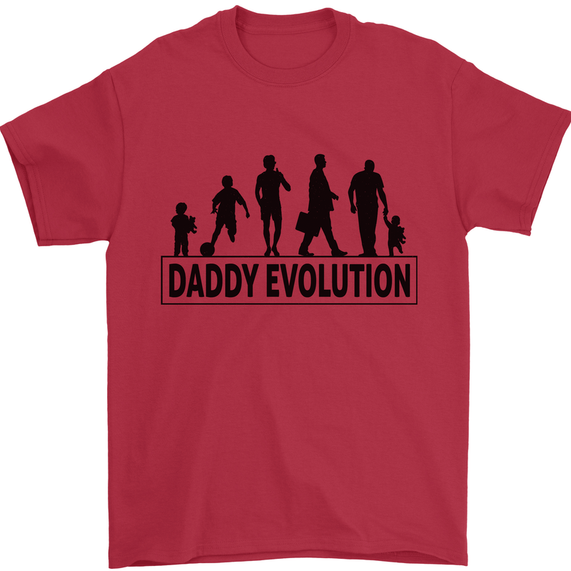 Daddy Evolution Fathers Day Mens T-Shirt Cotton Gildan Red