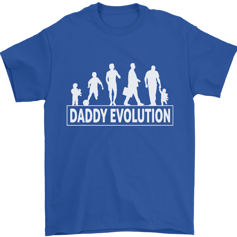 Daddy Evolution Fathers Day Mens T-Shirt Cotton Gildan Royal Blue