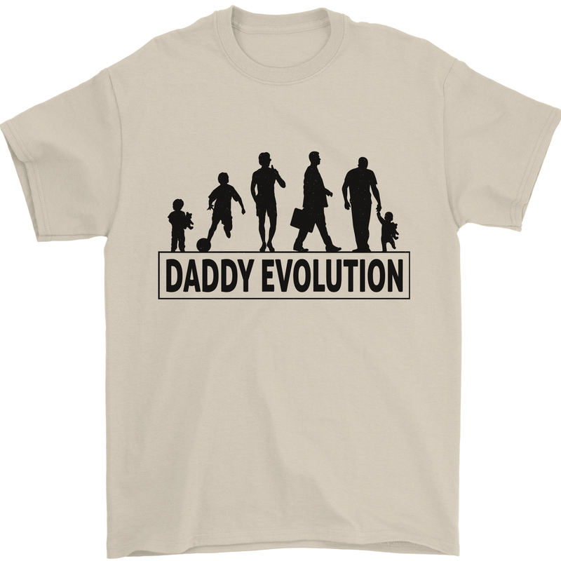 Daddy Evolution Fathers Day Mens T-Shirt Cotton Gildan Sand