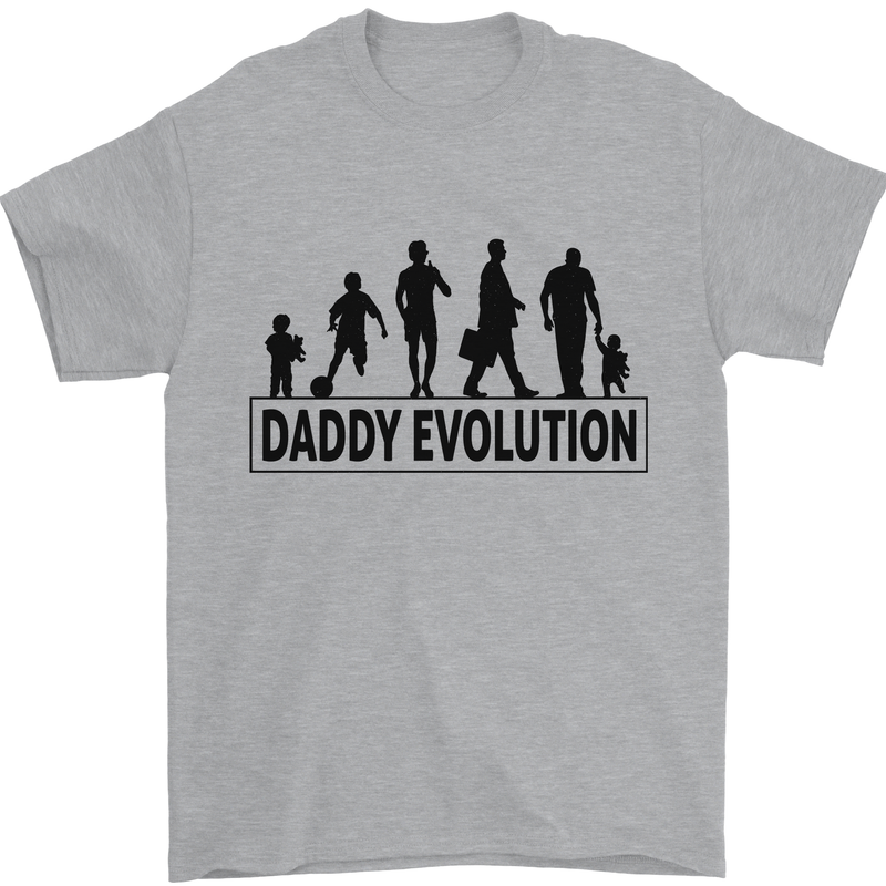 Daddy Evolution Fathers Day Mens T-Shirt Cotton Gildan Sports Grey