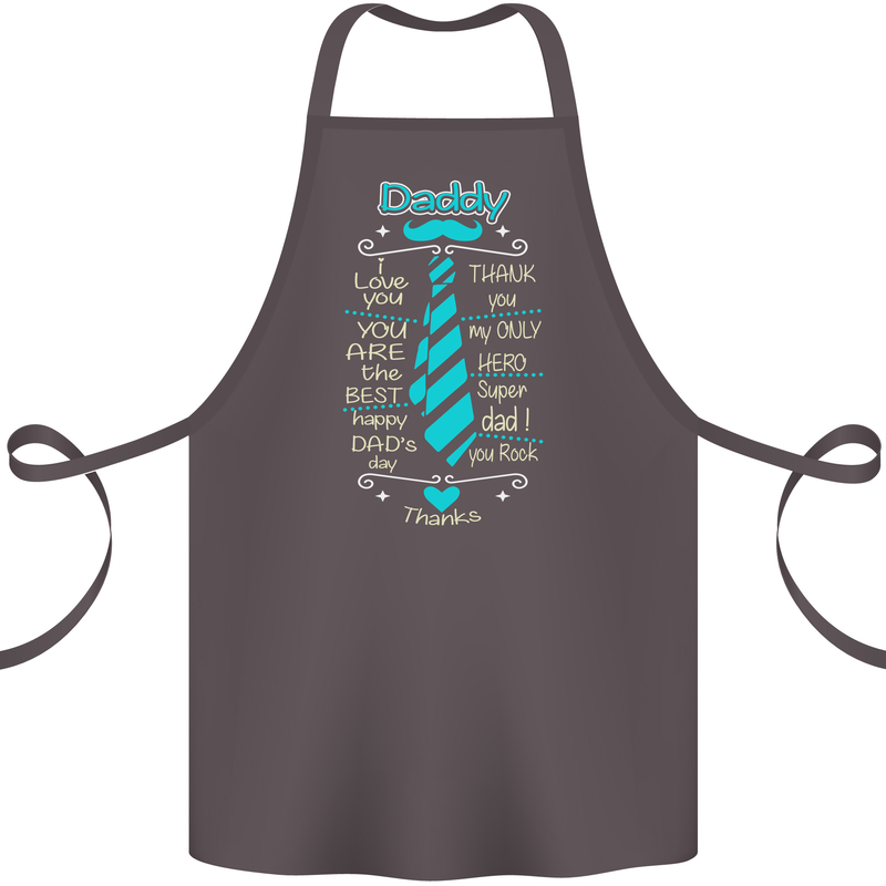 Daddy Fathers Day Tie Funny Dad Cotton Apron 100% Organic Dark Grey