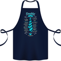 Daddy Fathers Day Tie Funny Dad Cotton Apron 100% Organic Navy Blue