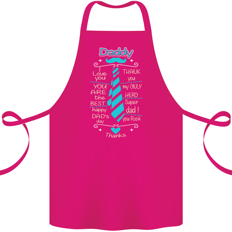 Daddy Fathers Day Tie Funny Dad Cotton Apron 100% Organic Pink