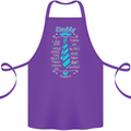 Daddy Fathers Day Tie Funny Dad Cotton Apron 100% Organic Purple