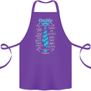 Daddy Fathers Day Tie Funny Dad Cotton Apron 100% Organic Purple