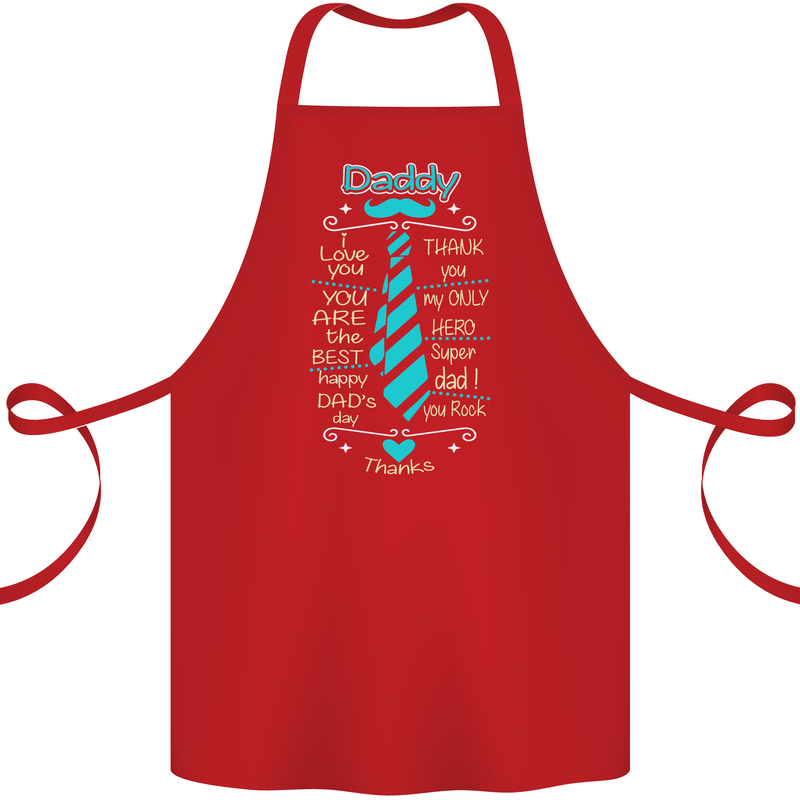 Daddy Fathers Day Tie Funny Dad Cotton Apron 100% Organic Red