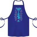 Daddy Fathers Day Tie Funny Dad Cotton Apron 100% Organic Royal Blue