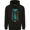 Daddy Fathers Day Tie Funny Dad Mens 80% Cotton Hoodie Black