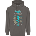 Daddy Fathers Day Tie Funny Dad Mens 80% Cotton Hoodie Charcoal