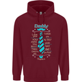 Daddy Fathers Day Tie Funny Dad Mens 80% Cotton Hoodie Maroon