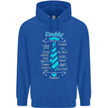 Daddy Fathers Day Tie Funny Dad Mens 80% Cotton Hoodie Royal Blue