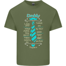 Daddy Fathers Day Tie Funny Dad Mens Cotton T-Shirt Tee Top Military Green