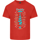 Daddy Fathers Day Tie Funny Dad Mens Cotton T-Shirt Tee Top Red