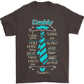 Daddy Fathers Day Tie Funny Dad Mens T-Shirt Cotton Gildan Dark Chocolate