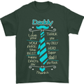 Daddy Fathers Day Tie Funny Dad Mens T-Shirt Cotton Gildan Forest Green
