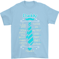 Daddy Fathers Day Tie Funny Dad Mens T-Shirt Cotton Gildan Light Blue