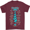Daddy Fathers Day Tie Funny Dad Mens T-Shirt Cotton Gildan Maroon