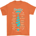 Daddy Fathers Day Tie Funny Dad Mens T-Shirt Cotton Gildan Orange