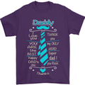 Daddy Fathers Day Tie Funny Dad Mens T-Shirt Cotton Gildan Purple