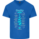 Daddy Fathers Day Tie Funny Dad Mens V-Neck Cotton T-Shirt Royal Blue
