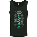 Daddy Fathers Day Tie Funny Dad Mens Vest Tank Top Black