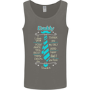 Daddy Fathers Day Tie Funny Dad Mens Vest Tank Top Charcoal