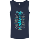 Daddy Fathers Day Tie Funny Dad Mens Vest Tank Top Navy Blue