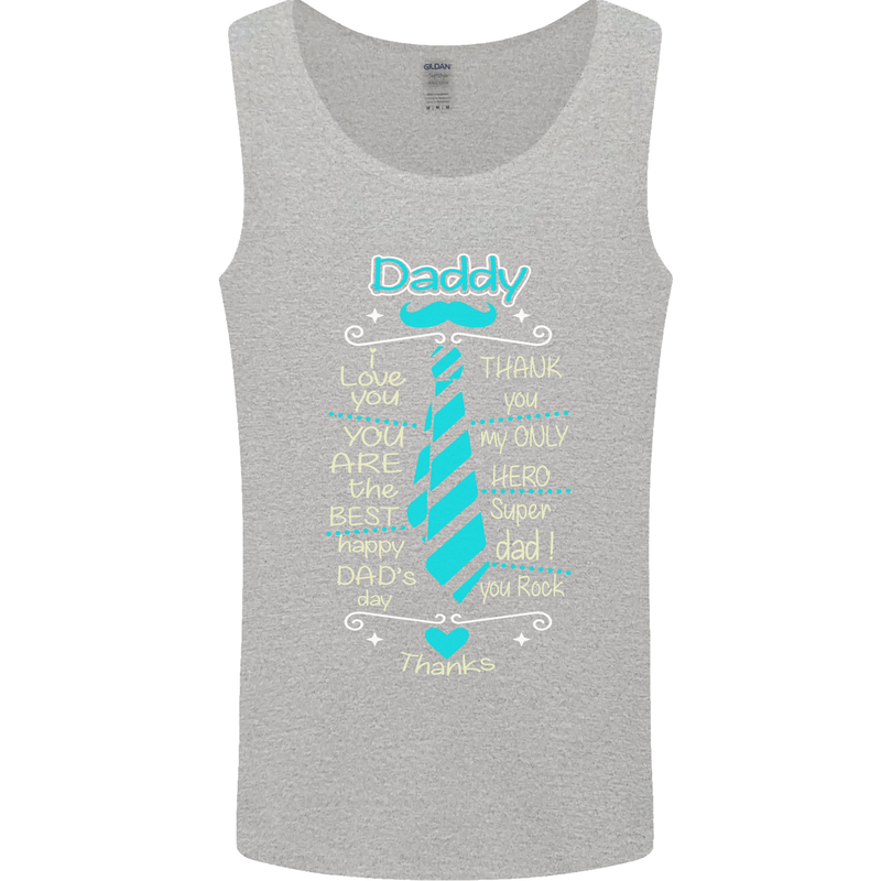 Daddy Fathers Day Tie Funny Dad Mens Vest Tank Top Sports Grey