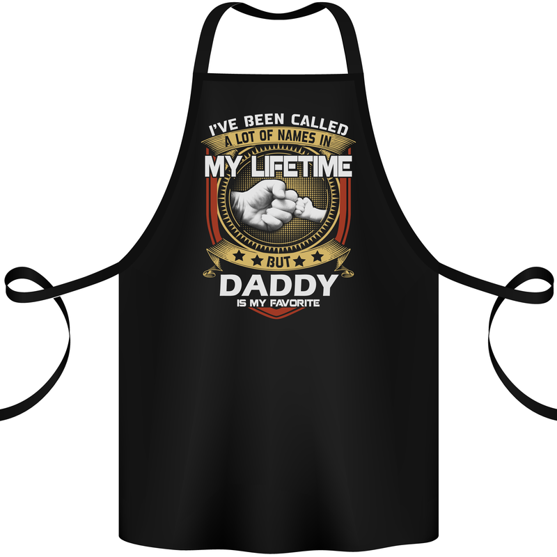 Daddy Is My Favourite Funny Fathers Day Cotton Apron 100% Organic Black