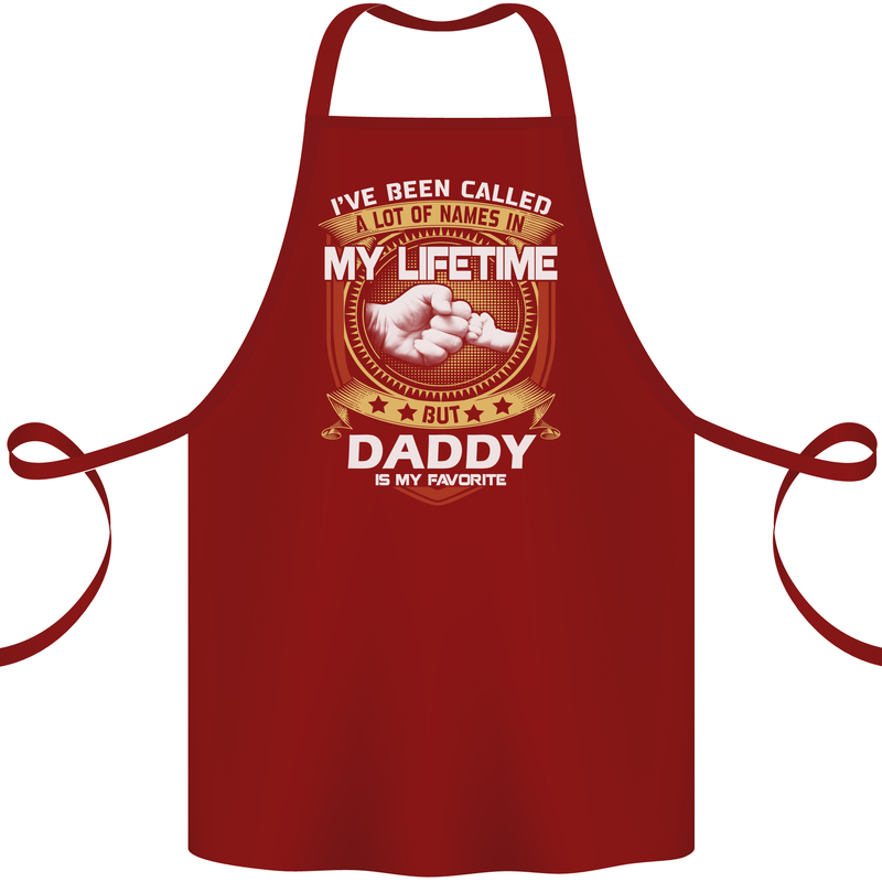 Daddy Is My Favourite Funny Fathers Day Cotton Apron 100% Organic Maroon