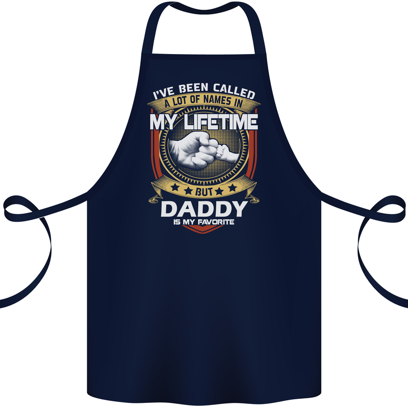 Daddy Is My Favourite Funny Fathers Day Cotton Apron 100% Organic Navy Blue