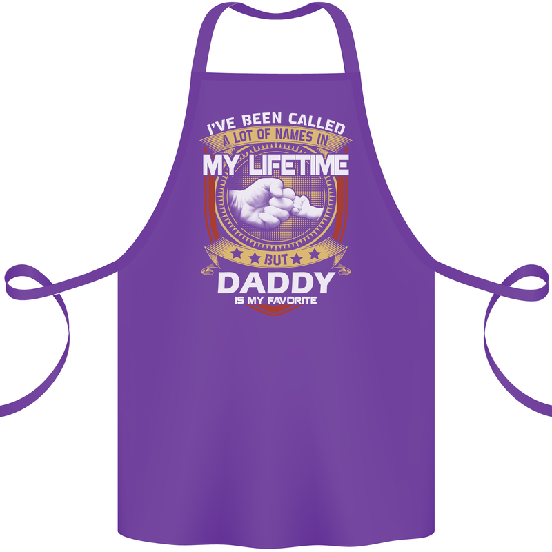 Daddy Is My Favourite Funny Fathers Day Cotton Apron 100% Organic Purple
