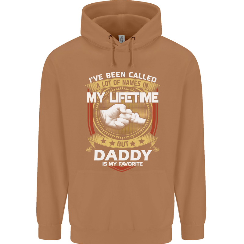 Daddy Is My Favourite Funny Fathers Day Mens 80% Cotton Hoodie Caramel Latte