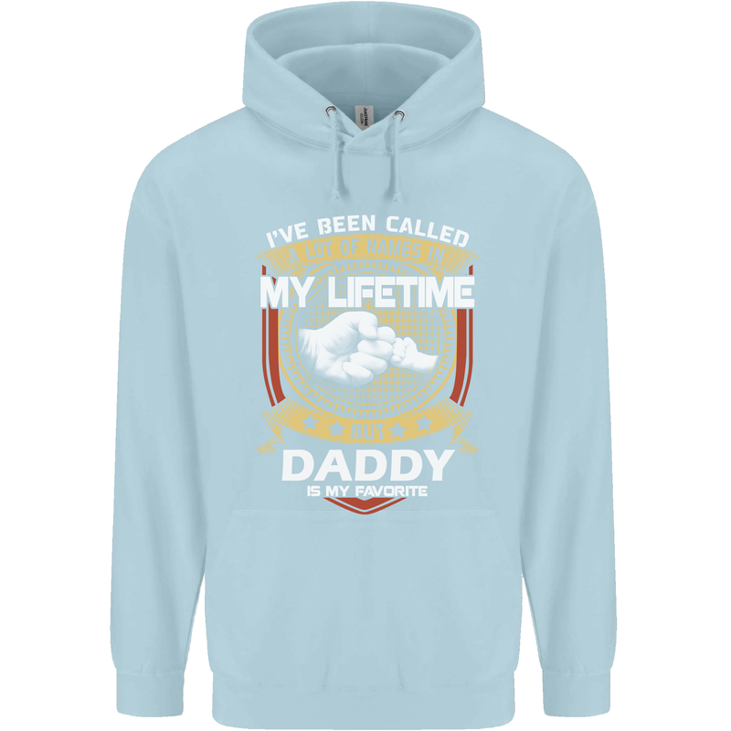 Daddy Is My Favourite Funny Fathers Day Mens 80% Cotton Hoodie Light Blue