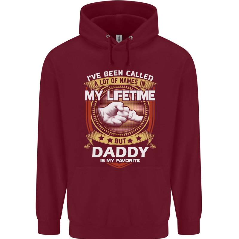 Daddy Is My Favourite Funny Fathers Day Mens 80% Cotton Hoodie Maroon