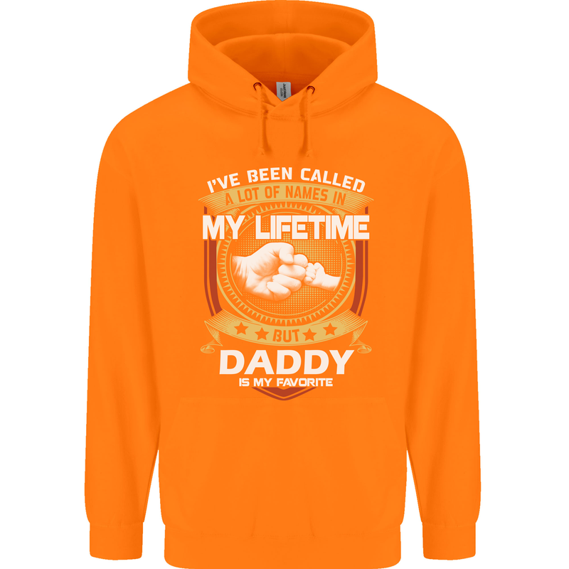 Daddy Is My Favourite Funny Fathers Day Mens 80% Cotton Hoodie Orange