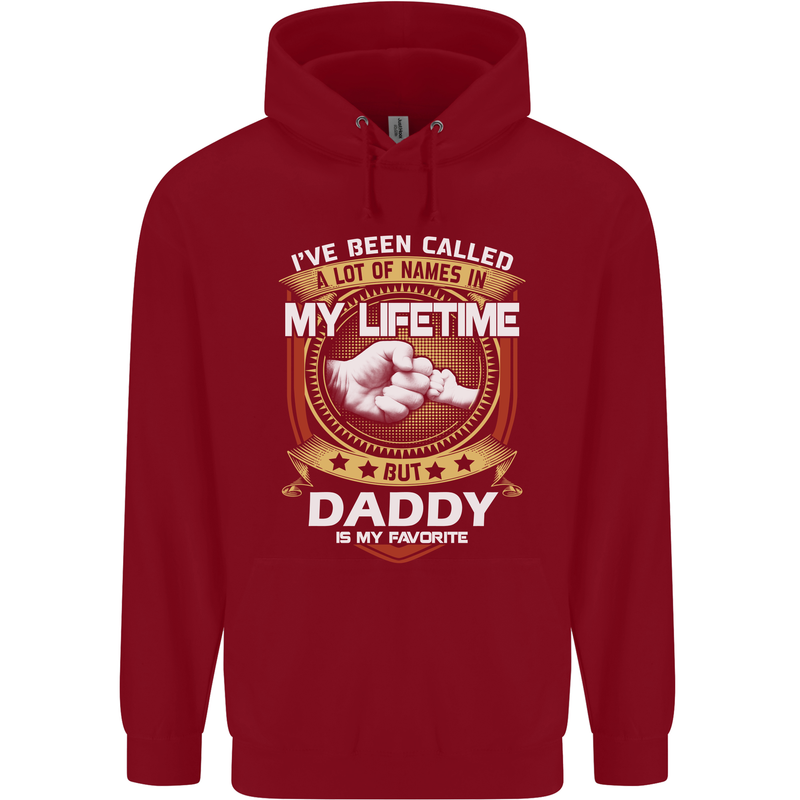 Daddy Is My Favourite Funny Fathers Day Mens 80% Cotton Hoodie Red