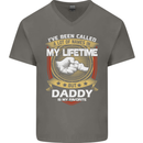 Daddy Is My Favourite Funny Fathers Day Mens V-Neck Cotton T-Shirt Charcoal