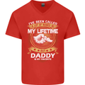 Daddy Is My Favourite Funny Fathers Day Mens V-Neck Cotton T-Shirt Red