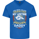 Daddy Is My Favourite Funny Fathers Day Mens V-Neck Cotton T-Shirt Royal Blue