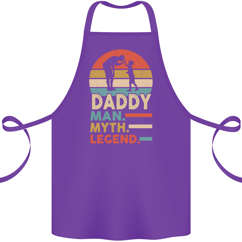 Daddy Man Myth Legend Funny Fathers Day Cotton Apron 100% Organic Purple