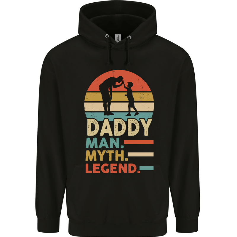 Daddy Man Myth Legend Funny Fathers Day Mens 80% Cotton Hoodie Black