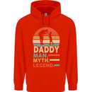 Daddy Man Myth Legend Funny Fathers Day Mens 80% Cotton Hoodie Bright Red