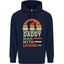 Daddy Man Myth Legend Funny Fathers Day Mens 80% Cotton Hoodie Navy Blue