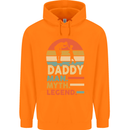 Daddy Man Myth Legend Funny Fathers Day Mens 80% Cotton Hoodie Orange