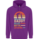Daddy Man Myth Legend Funny Fathers Day Mens 80% Cotton Hoodie Purple