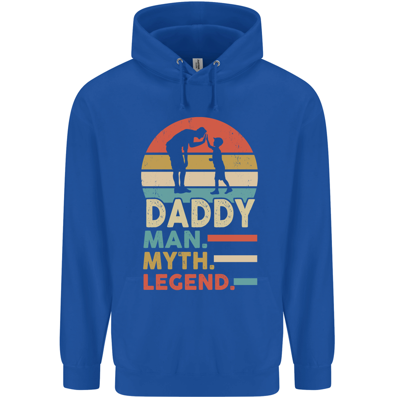 Daddy Man Myth Legend Funny Fathers Day Mens 80% Cotton Hoodie Royal Blue