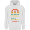 Daddy Man Myth Legend Funny Fathers Day Mens 80% Cotton Hoodie White